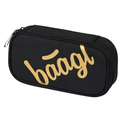 Produktbild von Baagl Federmäppchen für Mädchen und Jungen, Schulmäppchen für Schrein, Schulsachen Federtasche, Jungen Federmappe, Mäppchen für Schule (Skate Gold)