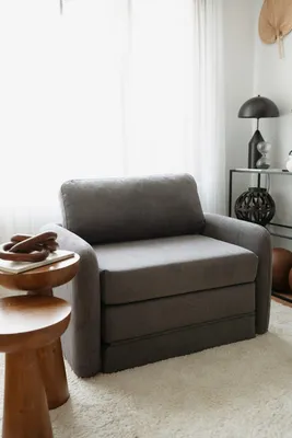 Produktbild von Hanah Home, Nest - Grey, 1-Sitzer-Schlafsofa, Grau, 100% Hornbalken, 110 x 83 x 77 cm
