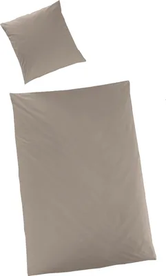 Produktbild von Hahn Haustextilien Luxus-Satin Bettwäsche uni Farbe taupe Größe 200x200 cm