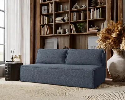 Produktbild von Kaiser Möbel Schlafsofa ,Sofa mit schlaffunktion und bettkasten, DUO Stoff Verita Marineblau