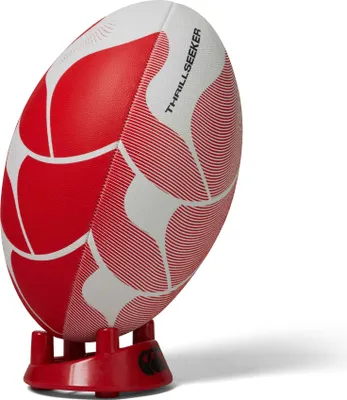 Zdjęcie produktu dla Piłka do rugby Canterbury Thrillseeker biało czerwona rozmiar 5 piłka treningowa