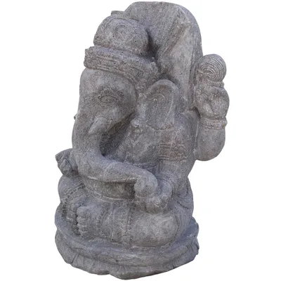 Image de Ganesha figure dieu Varanasi basalte 52 x 65 x 103 cm