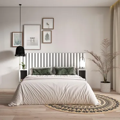 Image de COZY Tête de lit, 196x107x3cm, Lit de 120,135,140cm, Panneaux Muraux, Blanc