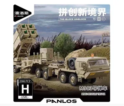 Produktbild von Klemmbausteine Panlos Militär M983 Raketenwerfer 628014 Tieflader Army