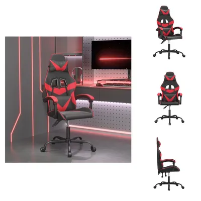 Produktbild von vidaXL Gaming-Stuhl Drehbar Schwarz und Rot Kunstleder -  Gaming-Sessel