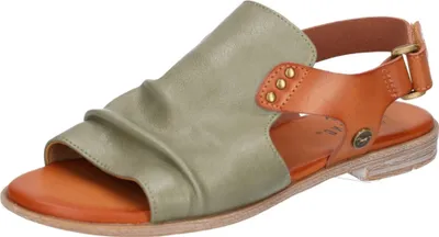 Produktbild von Mustang Damen Sandale Hochfront Nieten Faltendetail Slouchy Optik 1388-808, Größe:39 EU, Farbe:Grün