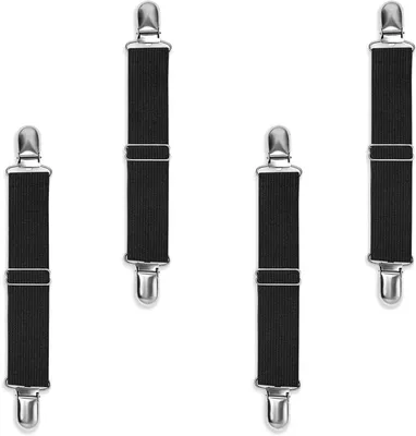 Productafbeelding van Verstelbare Boot Straps - Broek Clips - Rijden en Wandelen - Roestvrijstalen Clips - 10-26 cm - Zwart