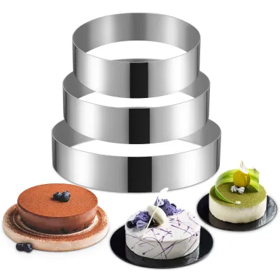 Produktbild von 3 Stück Runde Backformen - Kuchenrahmen Set