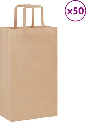 Image de Meubles Sacs en papier 50 pcs. avec anses Marron 21x11x36 cm - Sacs en papier 4101799