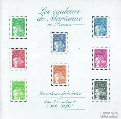 Produktbild von Briefmarken Frankreich 1997 Mi 3225x II-3243x II Kleinbogen (kompl.Ausg.) postfrisch Marianne