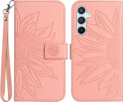 Produktbild von Samsung Galaxy A26 Hülle - Coverup Sonnenblume Klapphülle mit Schlüsselband - Rosa