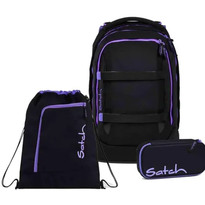 Produktbild von Satch Pack Purple Phantom Schulrucksack Set 3tlg.