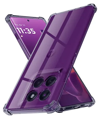 Produktbild von Techsuit - Stoßfestes transparentes Silikon-Case für Motorola Edge 60 Pro - rauchschwarz