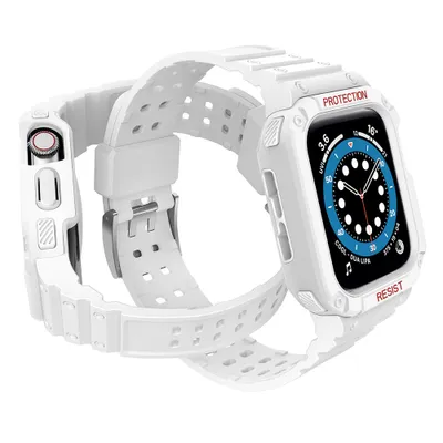 Produktbild von Schutzband Band mit Gehäuse für Apple Watch 7/6/5/4/3/2/Se 45/44/42Mm Weiß