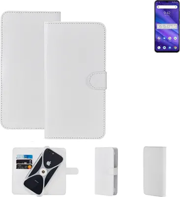 Produktbild von K-S-Trade Handy Hülle Schutz Hülle kompatibel mit UMIDIGI A5 Pro Cover Case Bookstyle Bumper weiß 1x