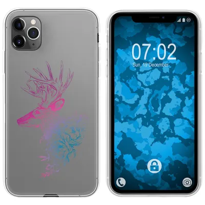 Produktbild von PhoneNatic Case kompatibel mit Apple iPhone 11 Pro Silikon-Hülle Floral Hirsch M7-6
