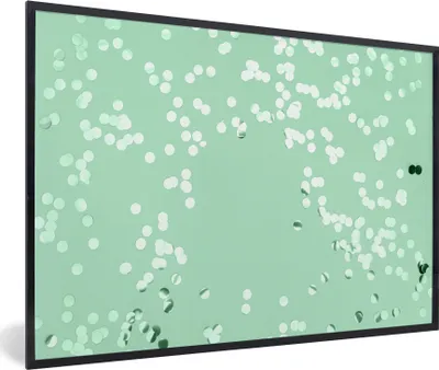 Produktbild von MuchoWow® MuchoWow® Gerahmtes Poster Mintgrünes Konfetti 30x20 cm - Poster mit zchwarzem Bilderrahmen - Kunstdruck - Bild-Poster