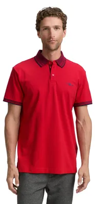 Produktbild von TOM TAILOR Piqué Poloshirt mit Stretch, Navy Grey Mint Twotone, L
