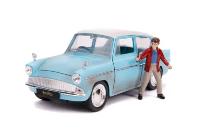 Zdjęcie produktu dla Jada Toys Harry Potter Hollywood Rides model odlewany 1/24 1959 Ford Anglia z figurką JADA31127