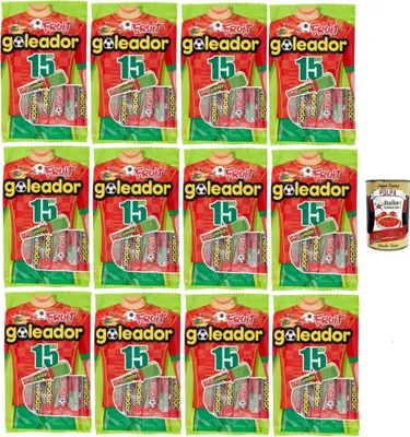 Produktbild von Goleador Frutta Doppel Süßigkeit, gummiary Frucht -Geschmack, 12x 120g, Süßigkeiten, die einzeln singen + Italian Gourmet polpa 400g