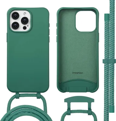 Image de imoshion Coque arrière colorée avec cordon amovible et MagSafe pour Apple iPhone 15 Pro Max - Vert foncé