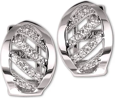Produktbild von SilberDream Damen Ohrringe Blatt Zirkonia weiß Creolen 925 Silber D2SDO4365W