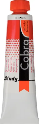 Image de Cobra Study peinture à l'huile miscible à l'eau tube 40 ml rouge pyrrole 315