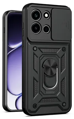 Produktbild von OnePlus Nord 6 Hülle - Coverup Armor Ring Ständer Back Cover mit Kamera Schutz - Schwarz