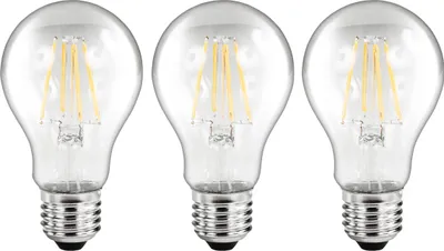 Produktbild von LED Filament Set McShine 3x Glühlampe E27 6W 810lm warmweiß klar