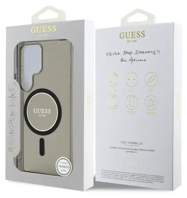Produktbild von GUESS Tasche passend für SAMSUNG S25 Ultra GUHMS25LHFGEREK (Magnetic IML Glitter Circle) schwarz