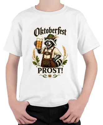 Obrázek produktu pro , pánské kalhoty z kůže, pánské tričko s motivem tradičního oděvu, dámské šaty Dirndl, dětské tričko, bílá barva, velikost 140