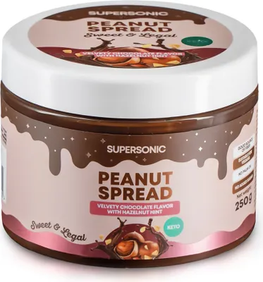 Produktbild von Erdnusscreme mit Schokoladengeschmack und einer nussigen Note, ohne Zuckerzusatz, 250 g - SUPERSONIC