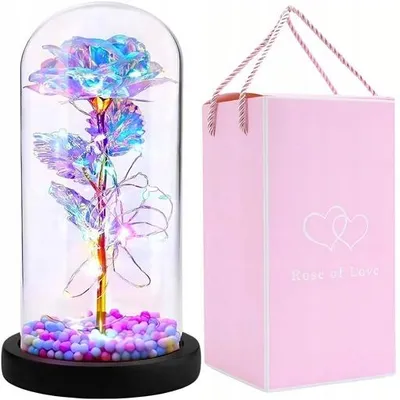 Produktbild von Ewige Rose Mit Led Im Glasdom Geschenkbox 22Cm Romantische Deko Rose Im Glas Licht Batteriebetrieb Fuer Valentinstag Weihnachten MEMFLOW