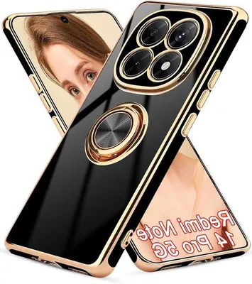 Produktbild von Magnetische 360° Drehstandhülle schwarz/gold 5G