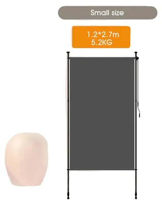 Immagine prodotto di Tenda da sole verticale, altezza regolabile, materiale resistente alle intemperie, grigio 1,2 m x 2,7 m