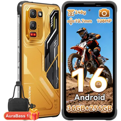 Zdjęcie produktu dla Blackview FORT 5 z Aurabass1, telefon komórkowy z AI do użytku na zewnątrz, 36 (12+24)+256 GB, ekran HD 6,78", 120 Hz, NFC, IP68 i IP69K, aparat główny 108 MP, system Android, bateria 5000 mAh