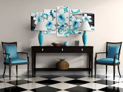 Zdjęcie produktu dla Obraz akustyczny Kwiaty 200x100 cm Obrazy Pianka akustyczna Wysokowydajny pochłaniacz dźwięku Izolacja akustyczna Płótno 5 szt Fototapeta Akustyka pomieszczenia Izolacja akustyczna 020110-136