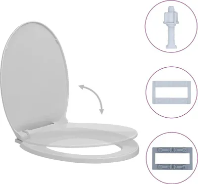 Obrázok produktu pre vidaXL Toaletné sedadlo s mäkkým zatváraním Light Grey Oval