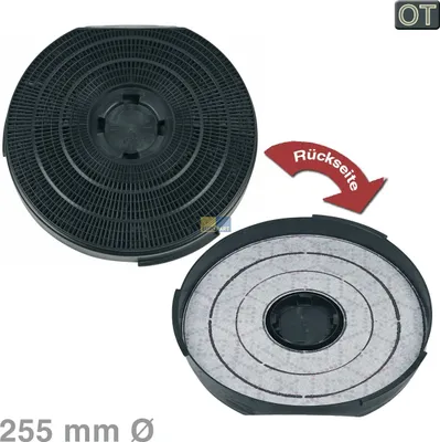 Produktbild von Bauknecht Whirlpool Kohlefilter Wpro 484000008610 FAC349 für Dunstabzugshaube Ø 255mm