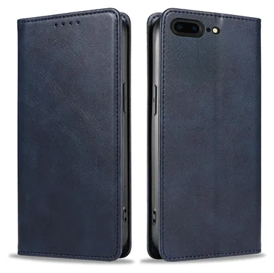 Produktbild von Handyhülle für Apple iPhone 7 Plus / 8 Plus Kunstleder Flip Cover Hülle Klapphülle Case Kartenfach Farbe: Blau