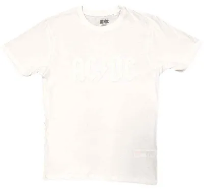 Image de AC/DC | T-shirt officiel du groupe | Logo (Hi-Build), X-Large, blanc