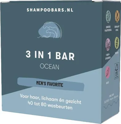 Produktbild von ShampooBars 3-In-1 Bar Ocean 60gr