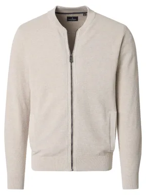 Produktbild von CASAMODA Herren Strickjacke Collegekragen Zipper Regular Weiß 5XL