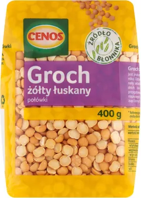 Zdjęcie produktu dla Groch żółty łuskany połówki Cenos 400 g