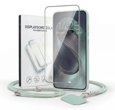 Produktbild von Handyhülle für Samsung Galaxy A53 5G mit Handykette und 9H Displayglas Displayschutz Band Kordel Hülle Case Schutzhülle Türkis