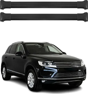 Image de Barres de toit transversales pour VW Touareg 2010-2018 Noir Aluminium