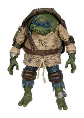 A full-body shot of a Teenage Mutant Ninja Turtle action figure dressed as The Hunchback.