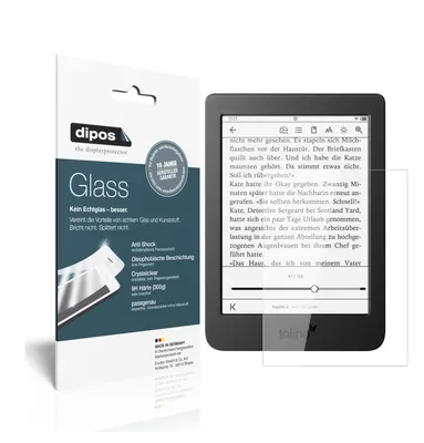 Produktbild von 2x Schutzfolie für Tolino Page 2 - Anti-Shock 9H Folie dipos Glass Kunststoffglas