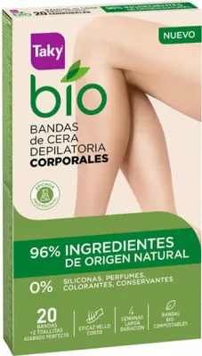 Imagen del producto de Taky Bio: Tiras de cera para depilación corporal, 20 unidades