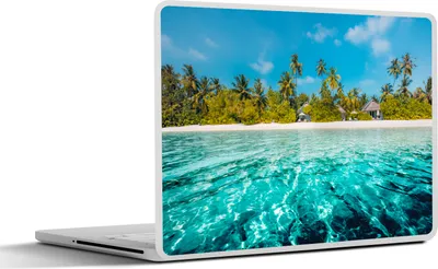 Produktbild von MuchoWow® Laptop Aufkleber Sticker Cover Strand - Palmen - Meer 31x22.5 cm - Laptop-Deko